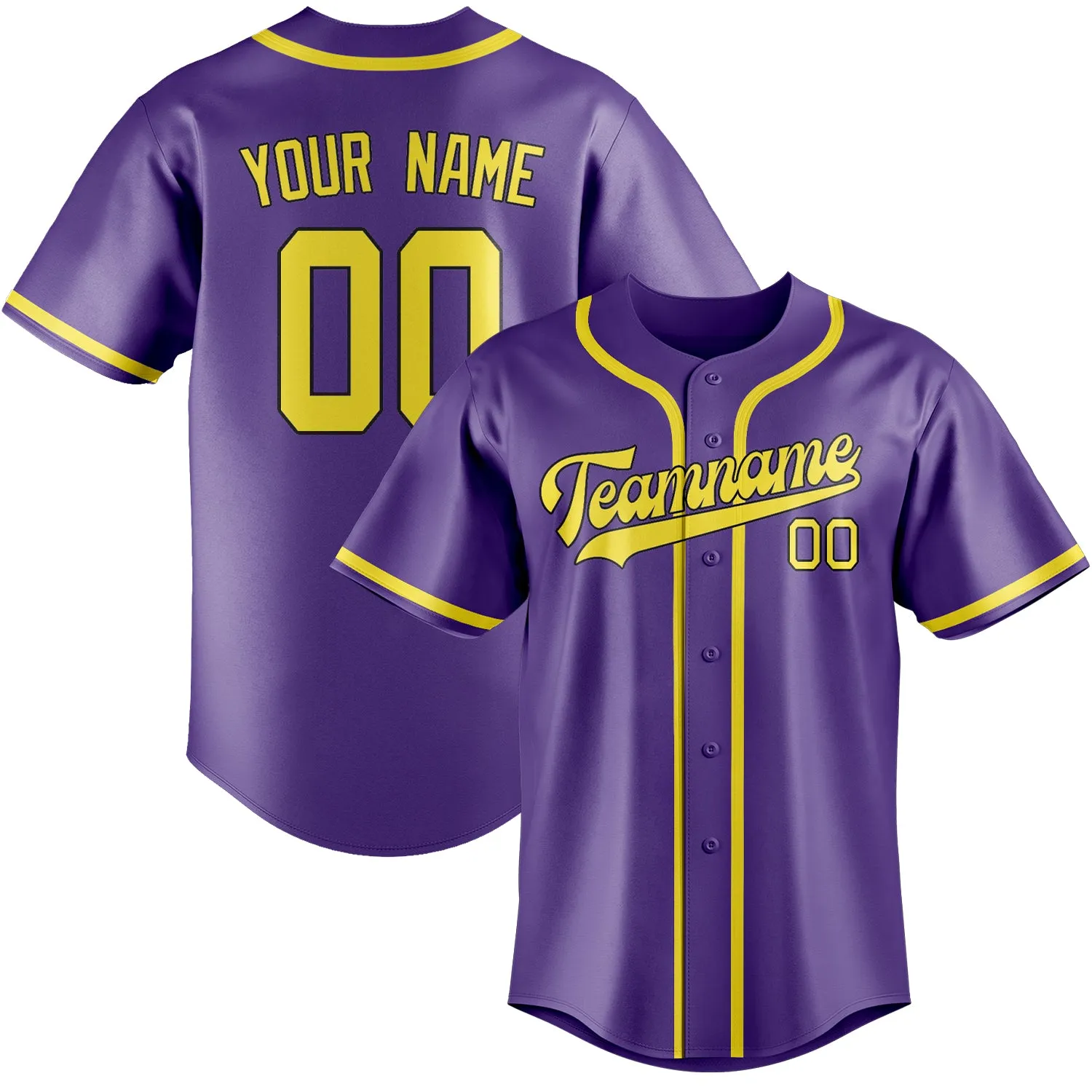 Custom Light Purple Light Yellow Baseball Jersey sold by Tailorly