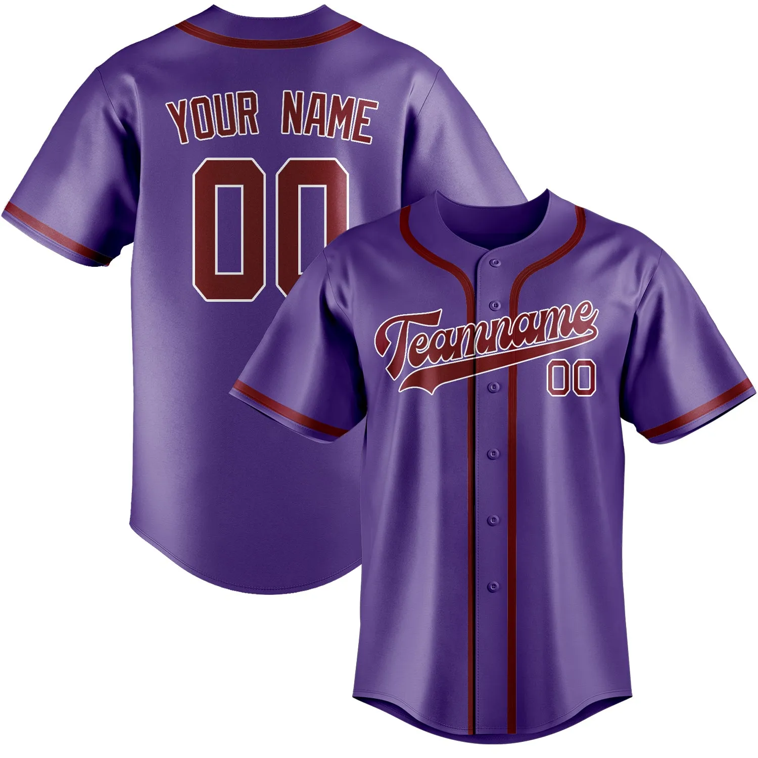 Custom Light Purple Crimson Red Baseball Jersey sold by Tailorly