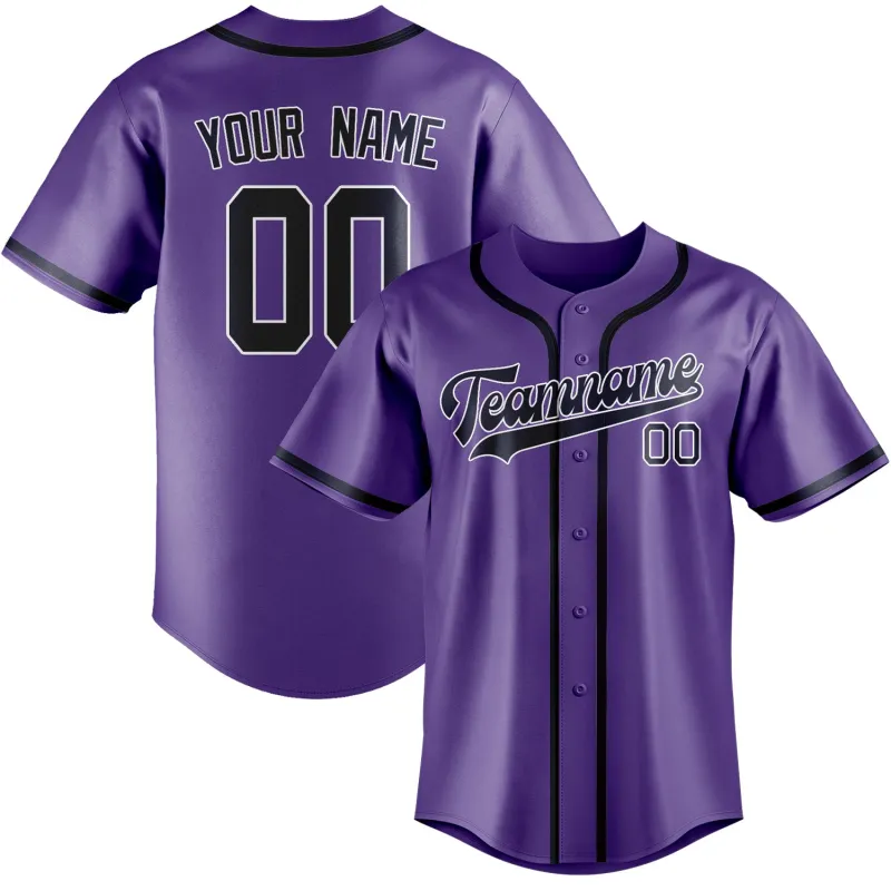 Custom Light Purple Navy Baseball Jersey made by Tailorly