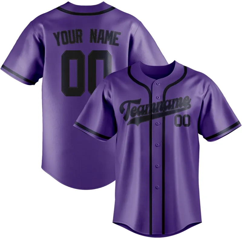 Custom Light Purple Navy Baseball Jersey made by Tailorly