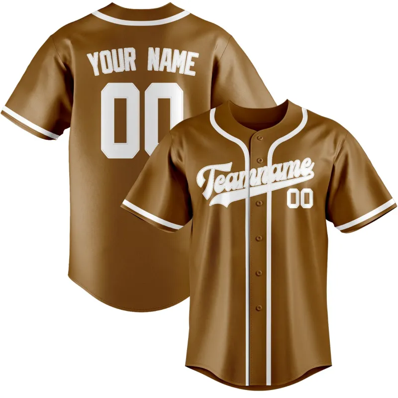 Custom Khaki White Baseball Jersey made by Tailorly