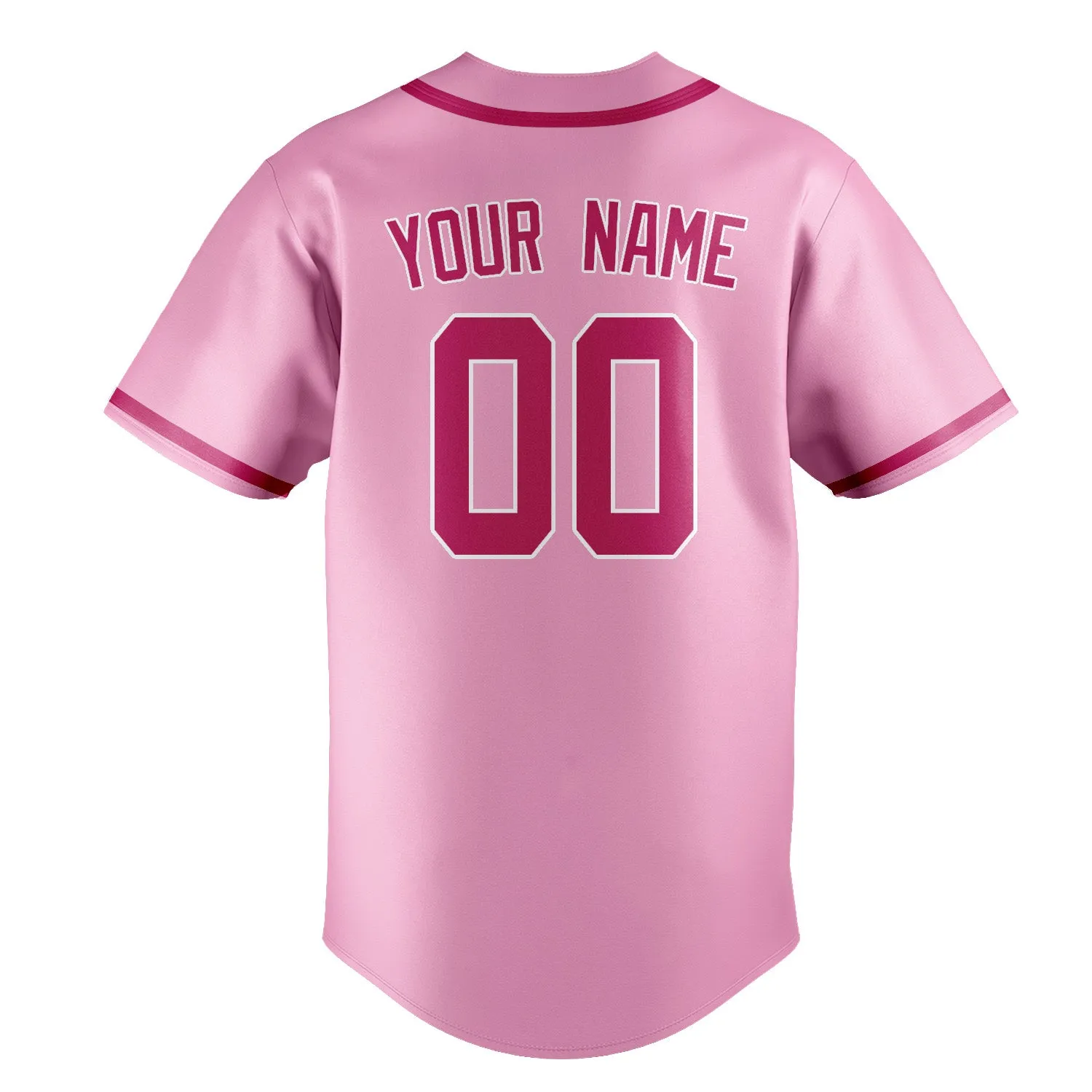 Custom Light Pink Pink Baseball Jersey sold by Tailorly product image thumbnail 3