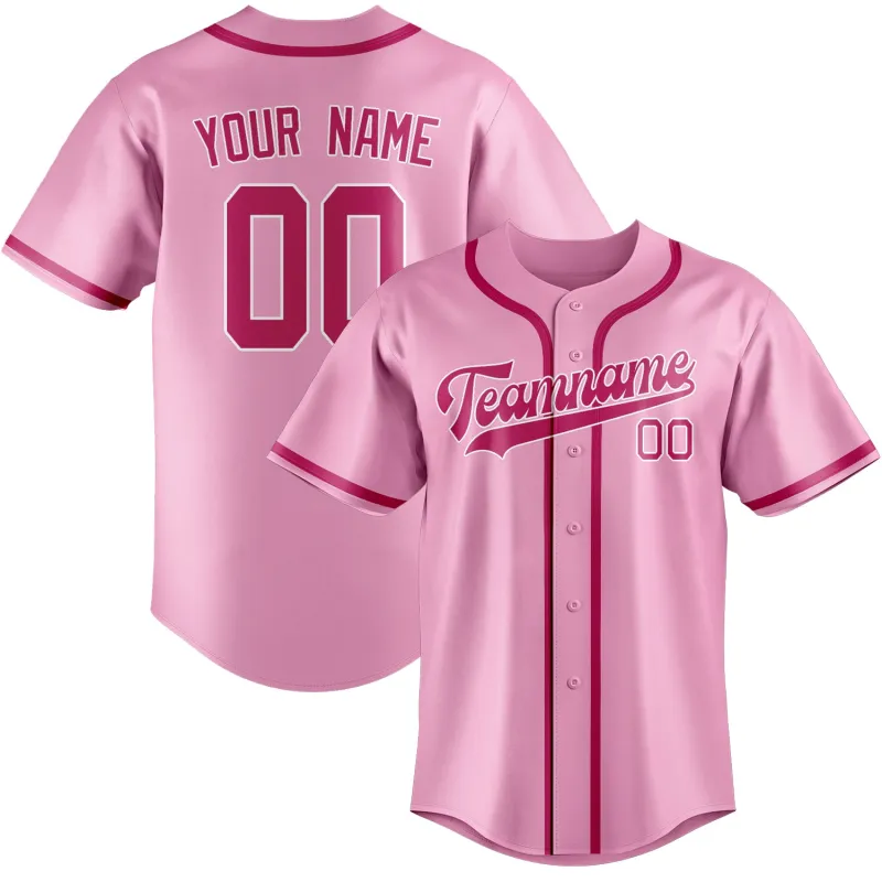 Custom Light Pink Pink Baseball Jersey made by Tailorly