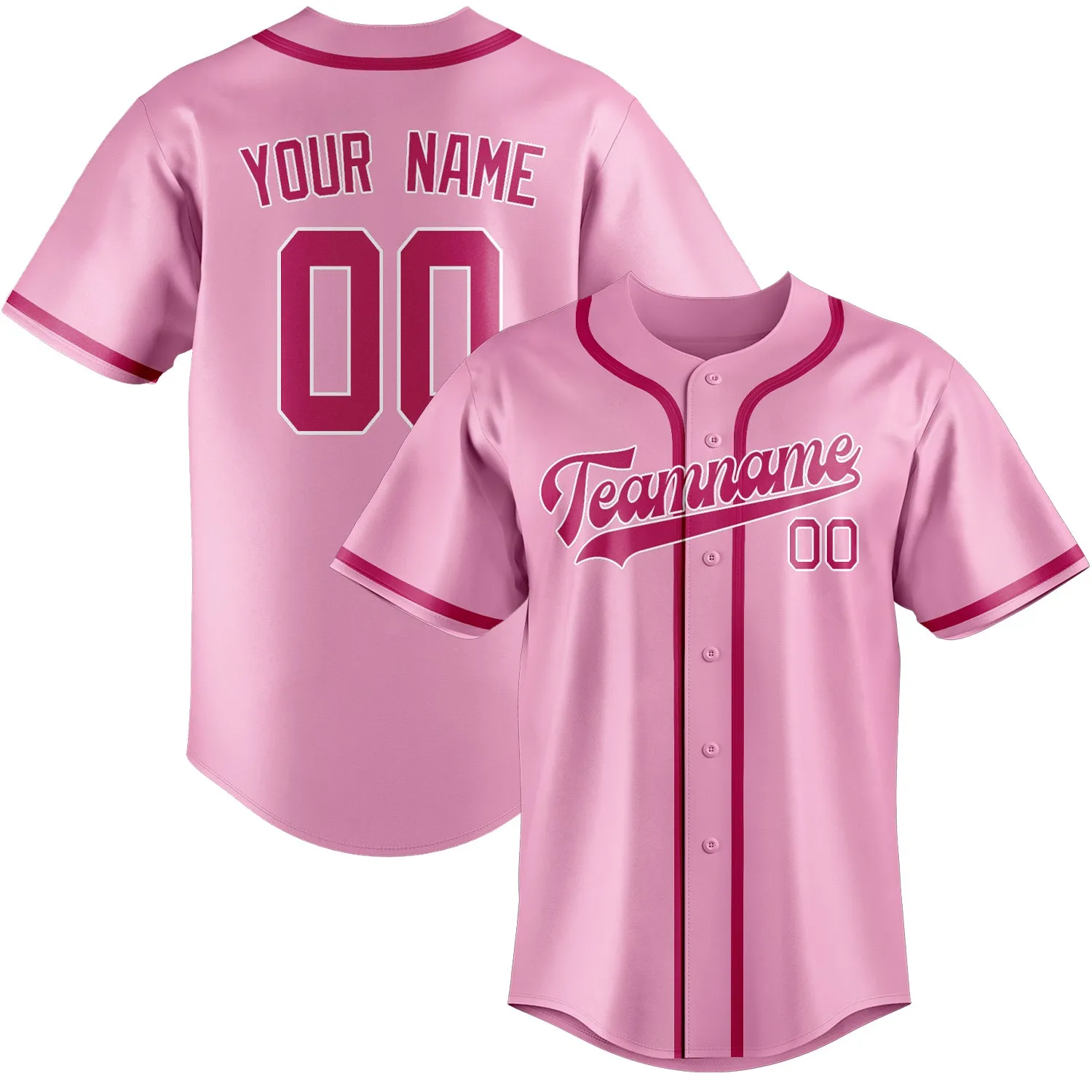 Custom Light Pink Pink Baseball Jersey sold by Tailorly