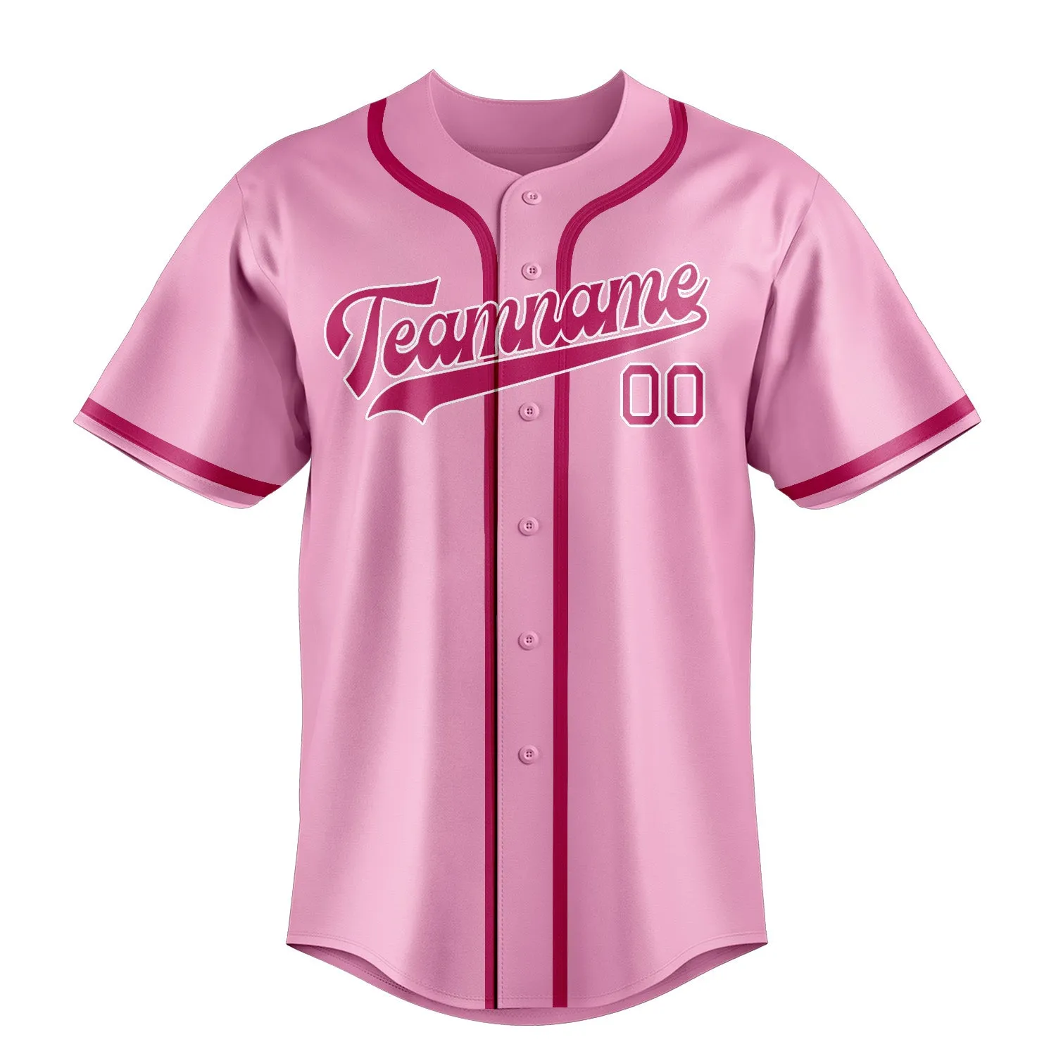 Custom Light Pink Pink Baseball Jersey sold by Tailorly product image thumbnail 2