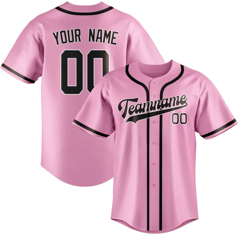 Custom Light Pink Brown Baseball Jersey made by Tailorly