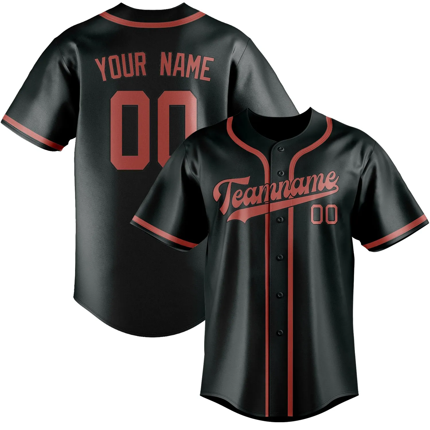 Custom Dark Grey Copper Rose Baseball Jersey sold by Tailorly