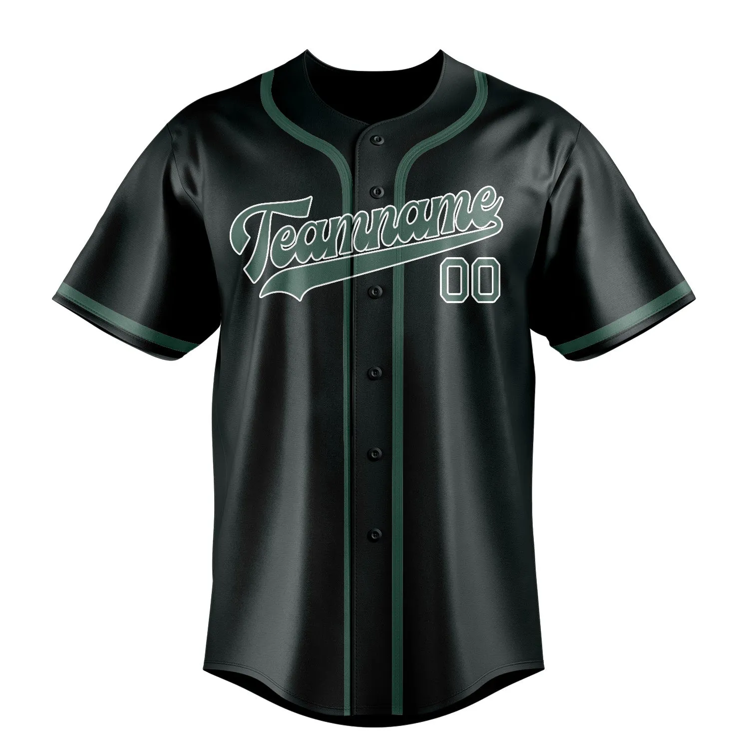 Custom Dark Grey Blue Green Baseball Jersey sold by Tailorly product image thumbnail 2