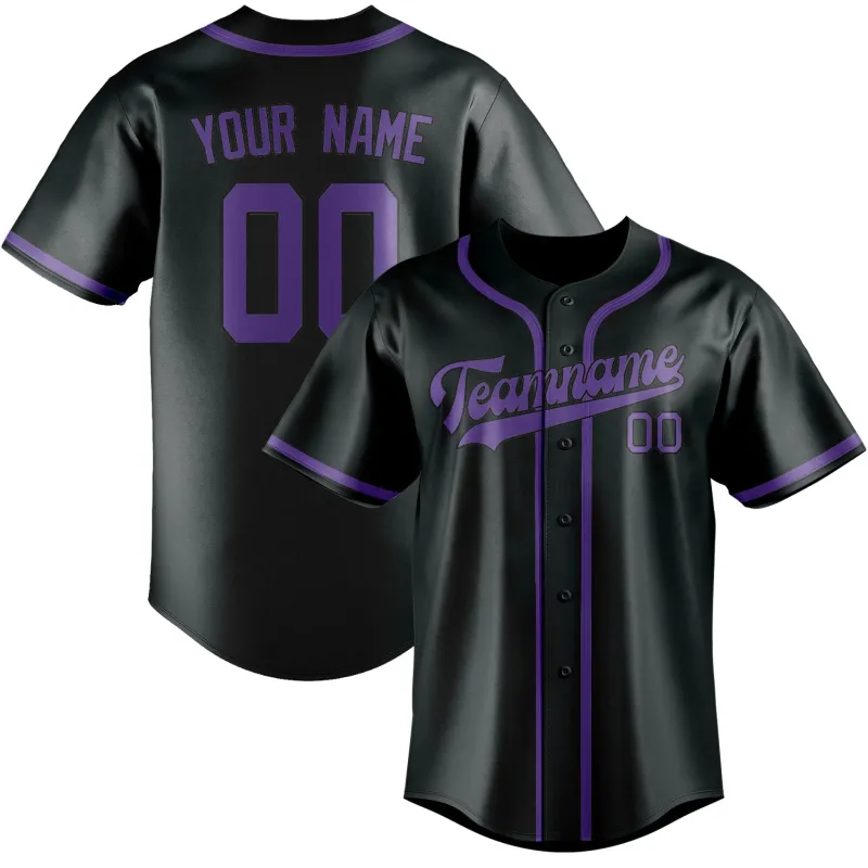 Custom Dark Grey Light Purple Baseball Jersey made by Tailorly