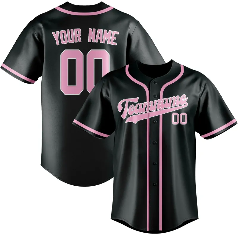 Custom Dark Grey Light Pink Baseball Jersey made by Tailorly