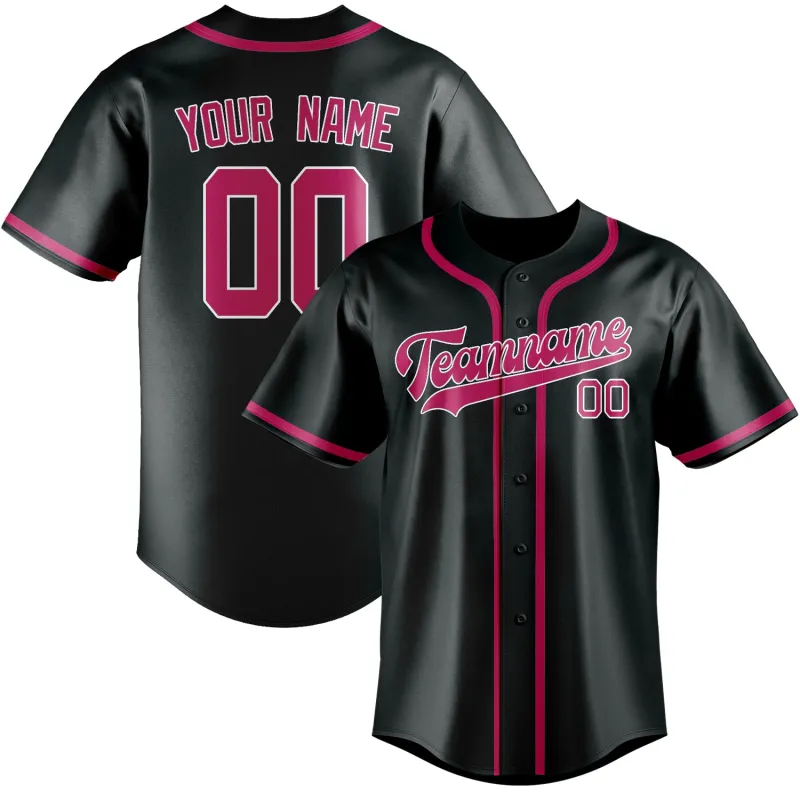 Custom Dark Grey Pink Baseball Jersey made by Tailorly