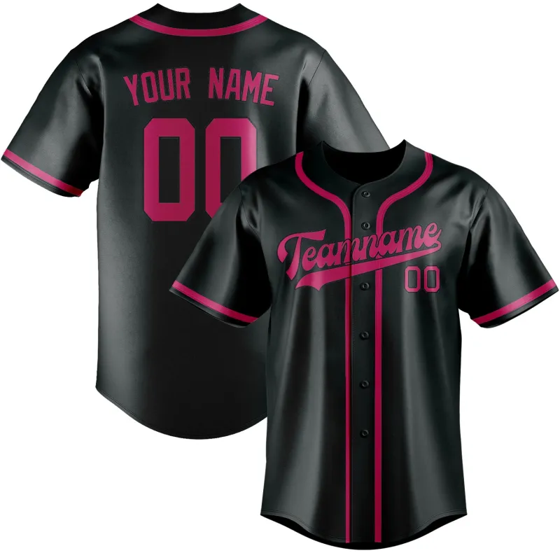 Custom Dark Grey Pink Baseball Jersey made by Tailorly