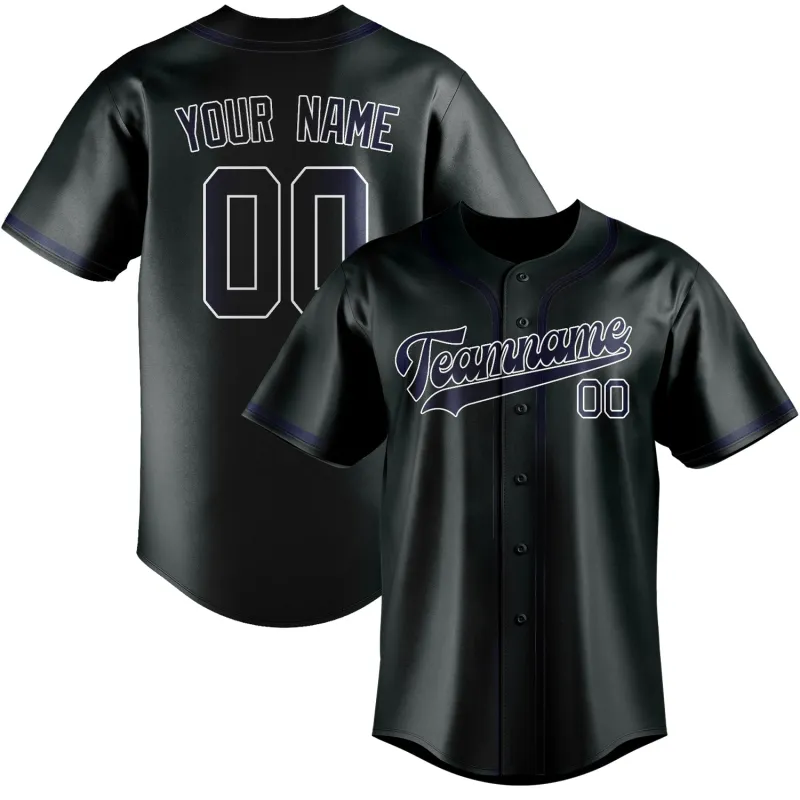 Custom Dark Grey Blue Baseball Jersey made by Tailorly