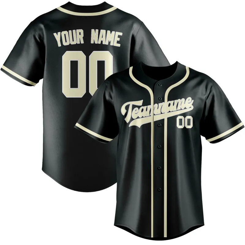 Custom Dark Grey Cream Baseball Jersey made by Tailorly