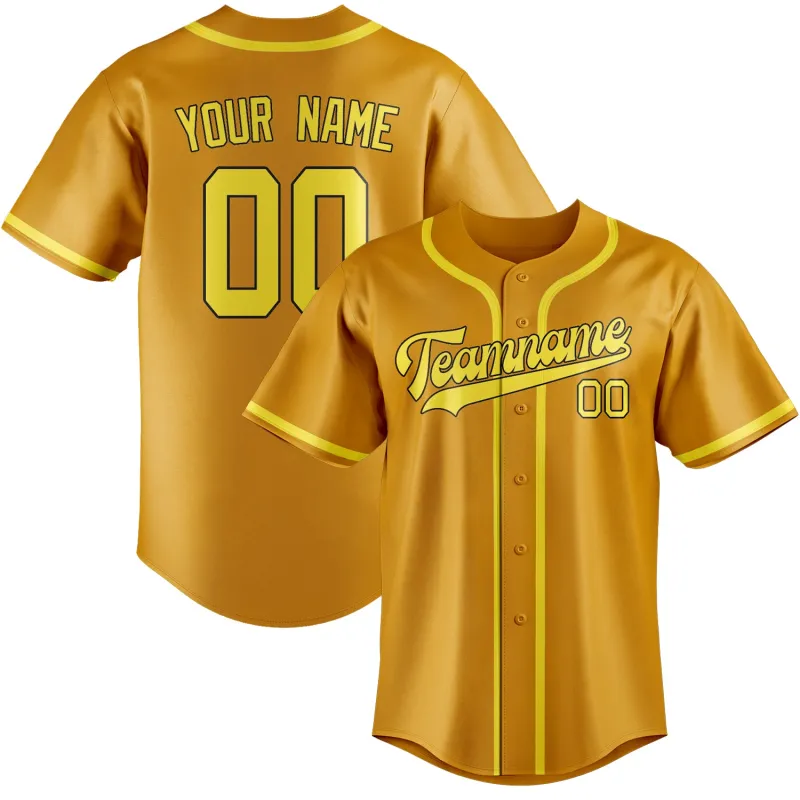 Custom Yellow Light Yellow Baseball Jersey made by Tailorly