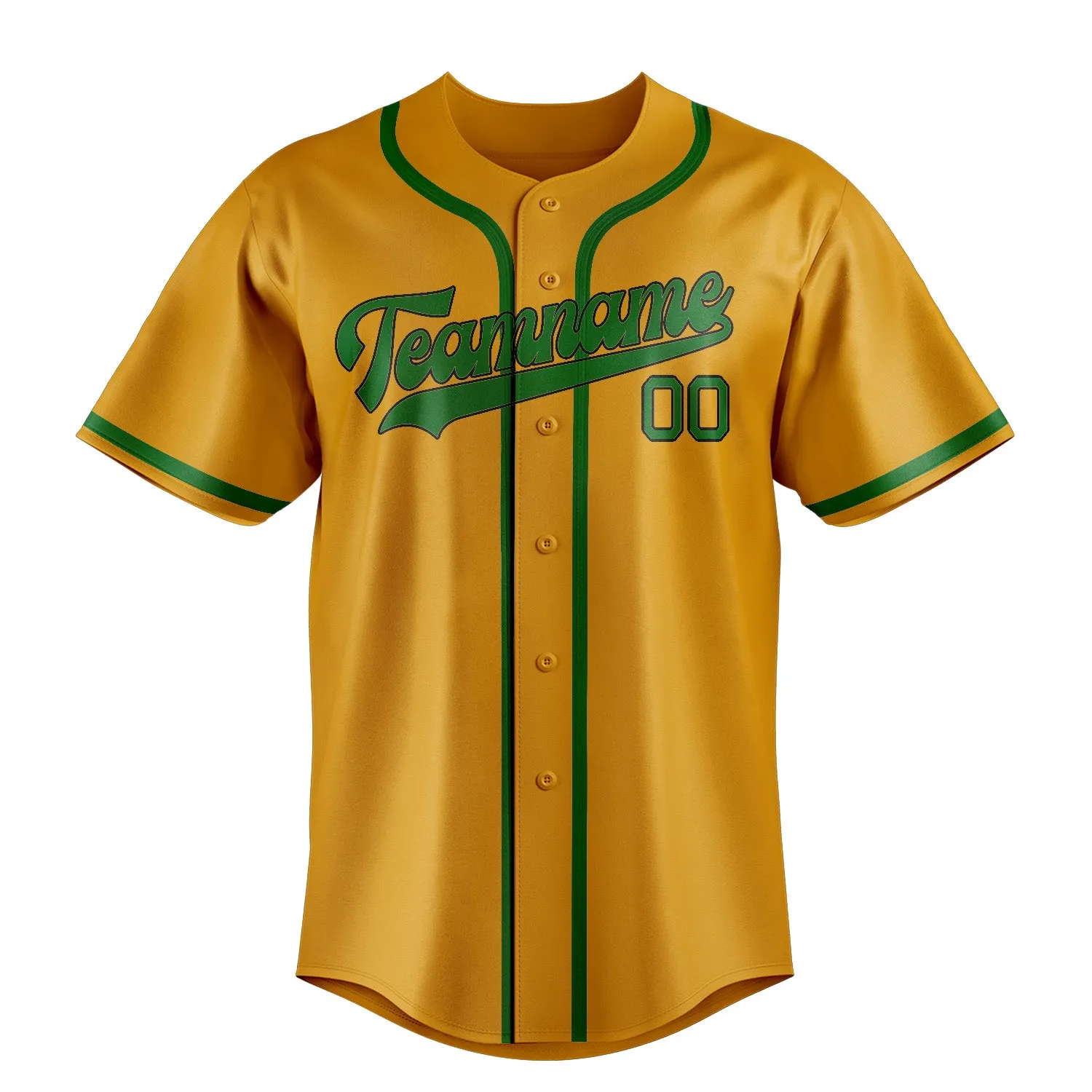 Custom Yellow Emerald Green Baseball Jersey sold by Tailorly product image thumbnail 2