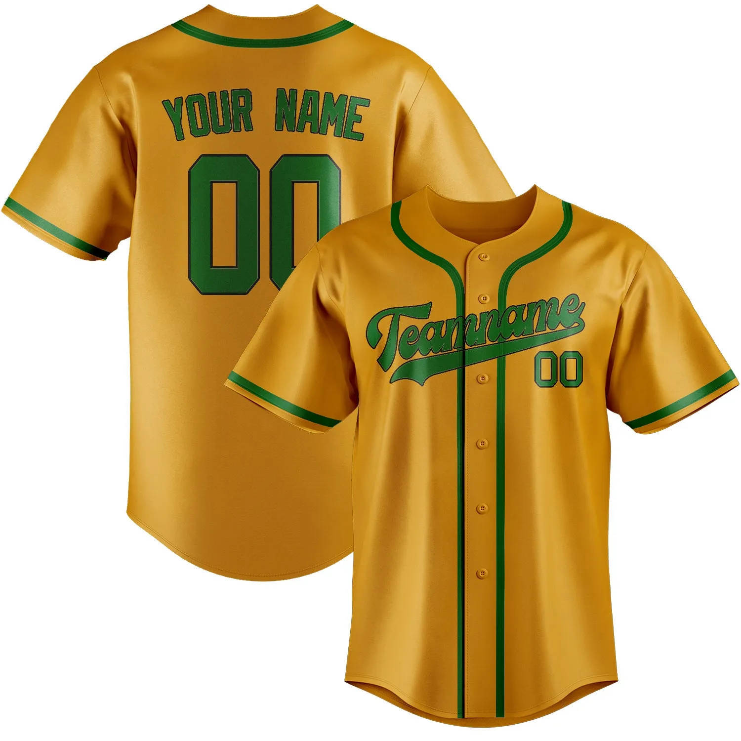 Custom Yellow Emerald Green Baseball Jersey sold by Tailorly