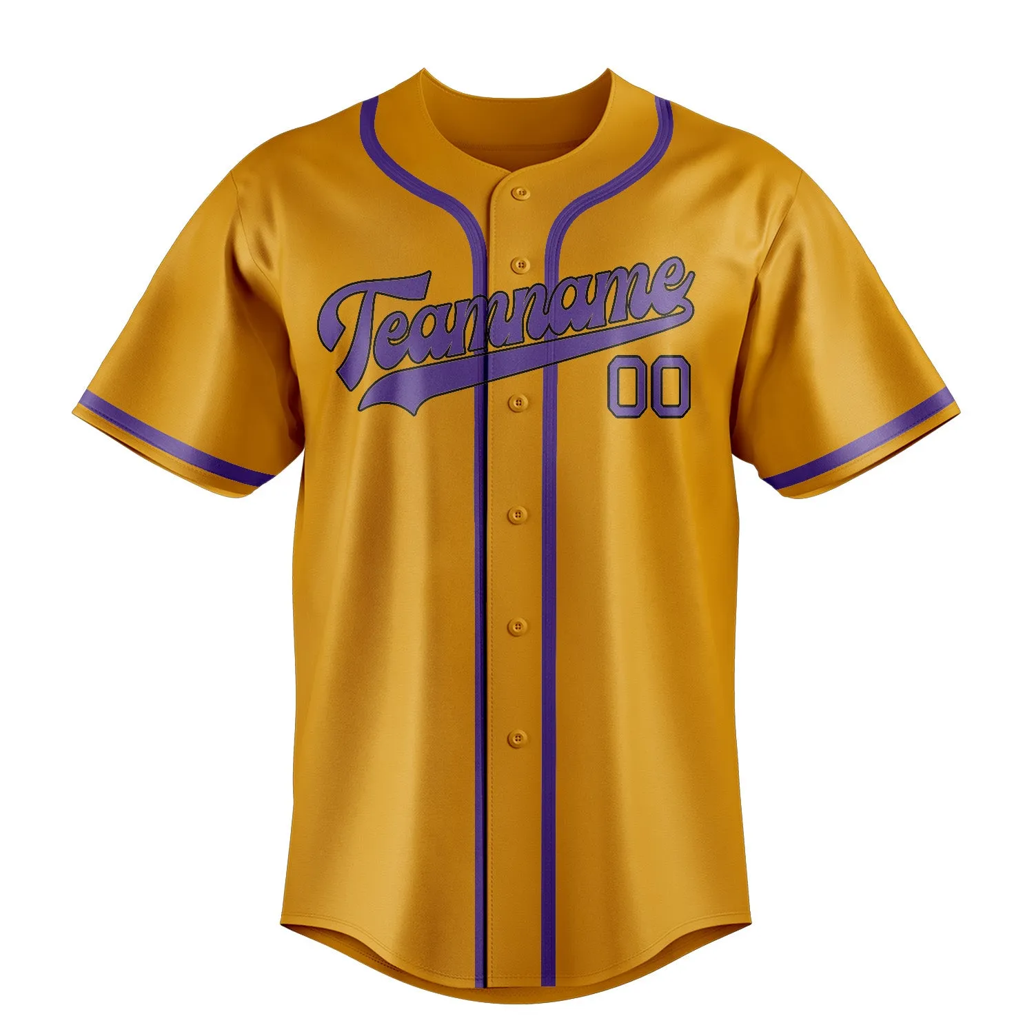 Custom Yellow Light Purple Baseball Jersey sold by Tailorly product image thumbnail 2