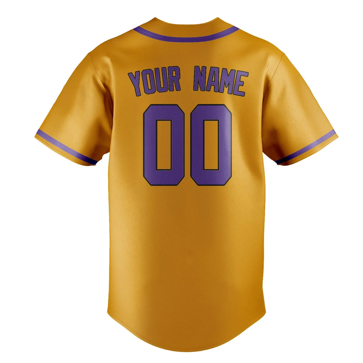 Custom Yellow Light Purple Baseball Jersey sold by Tailorly product image thumbnail 3