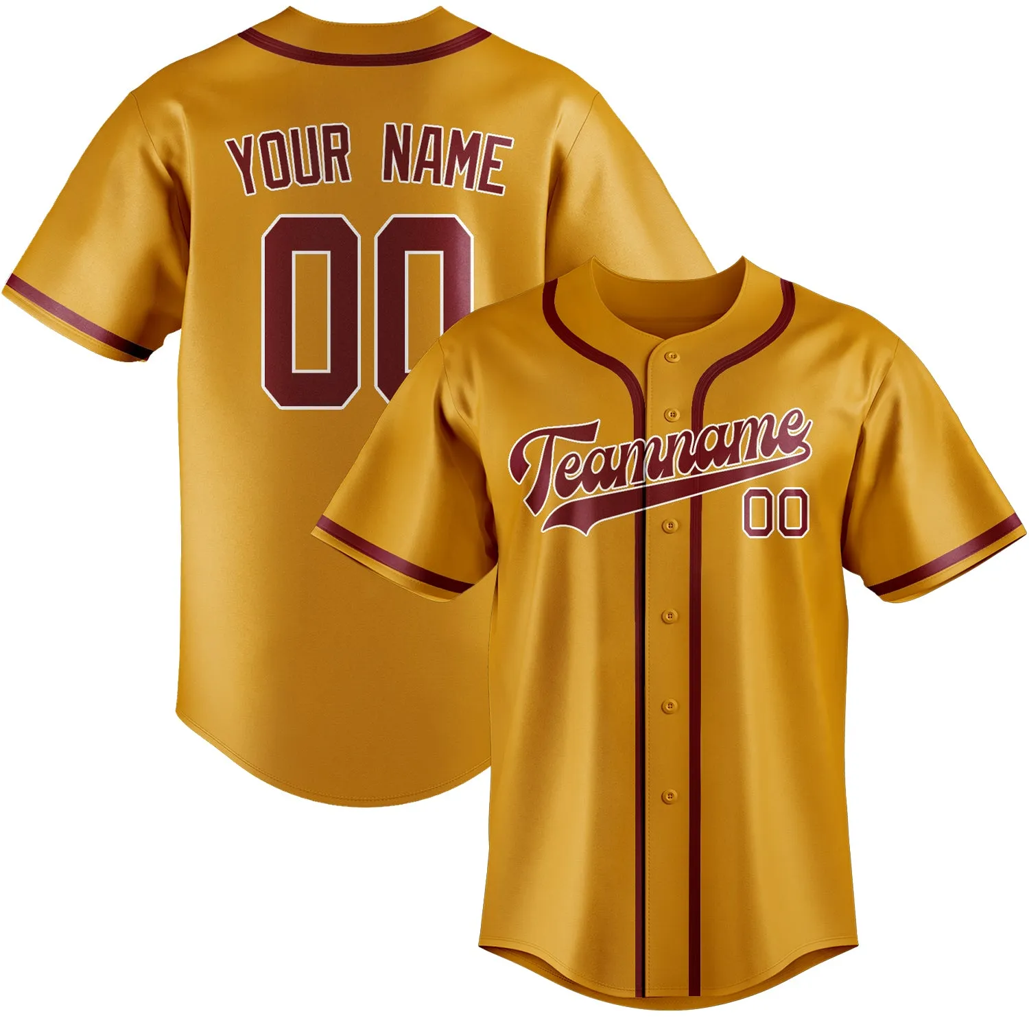 Custom Yellow Crimson Red Baseball Jersey sold by Tailorly