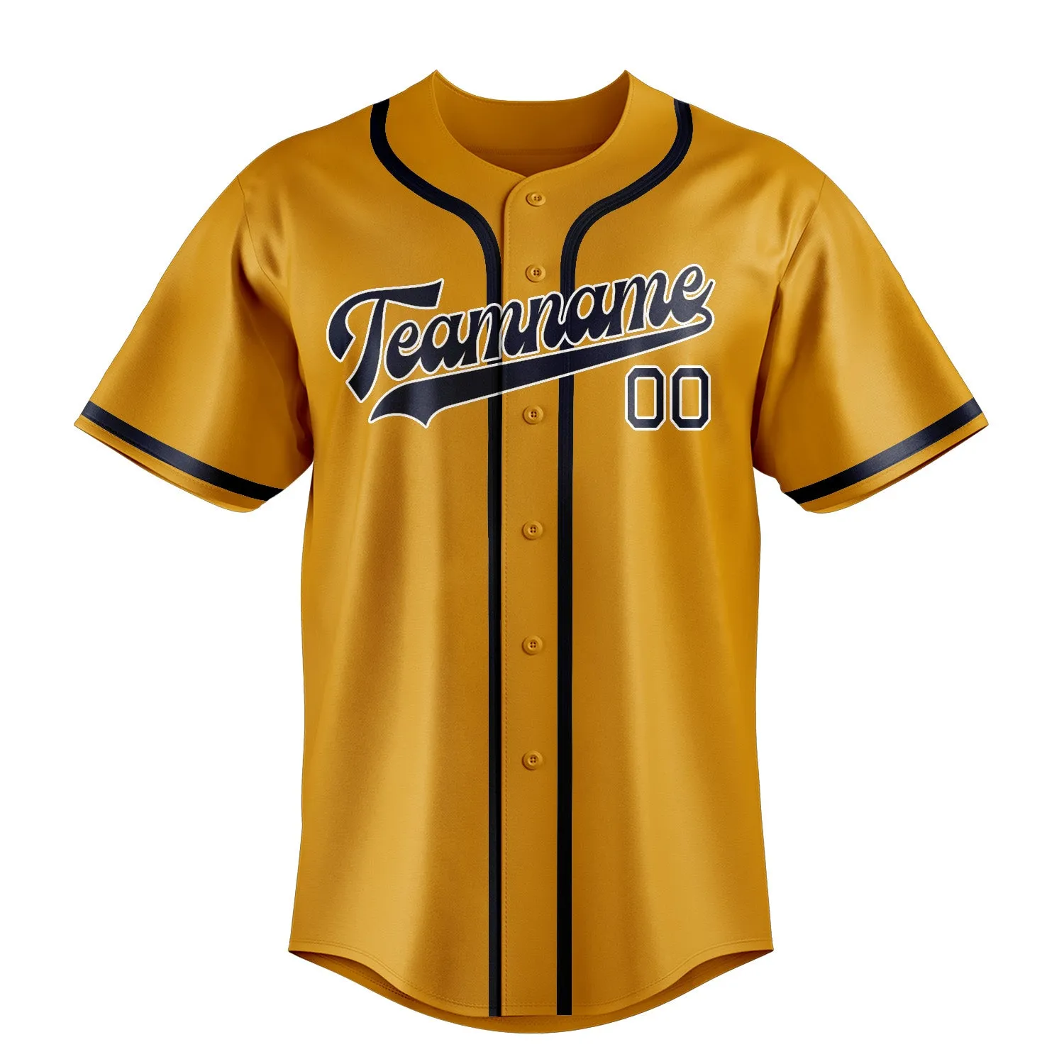 Custom Yellow Navy Baseball Jersey sold by Tailorly product image thumbnail 2