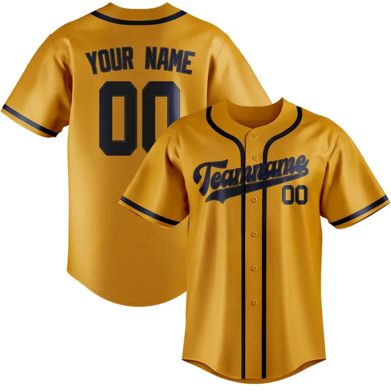 Custom Yellow Blue Baseball Jersey made by Tailorly
