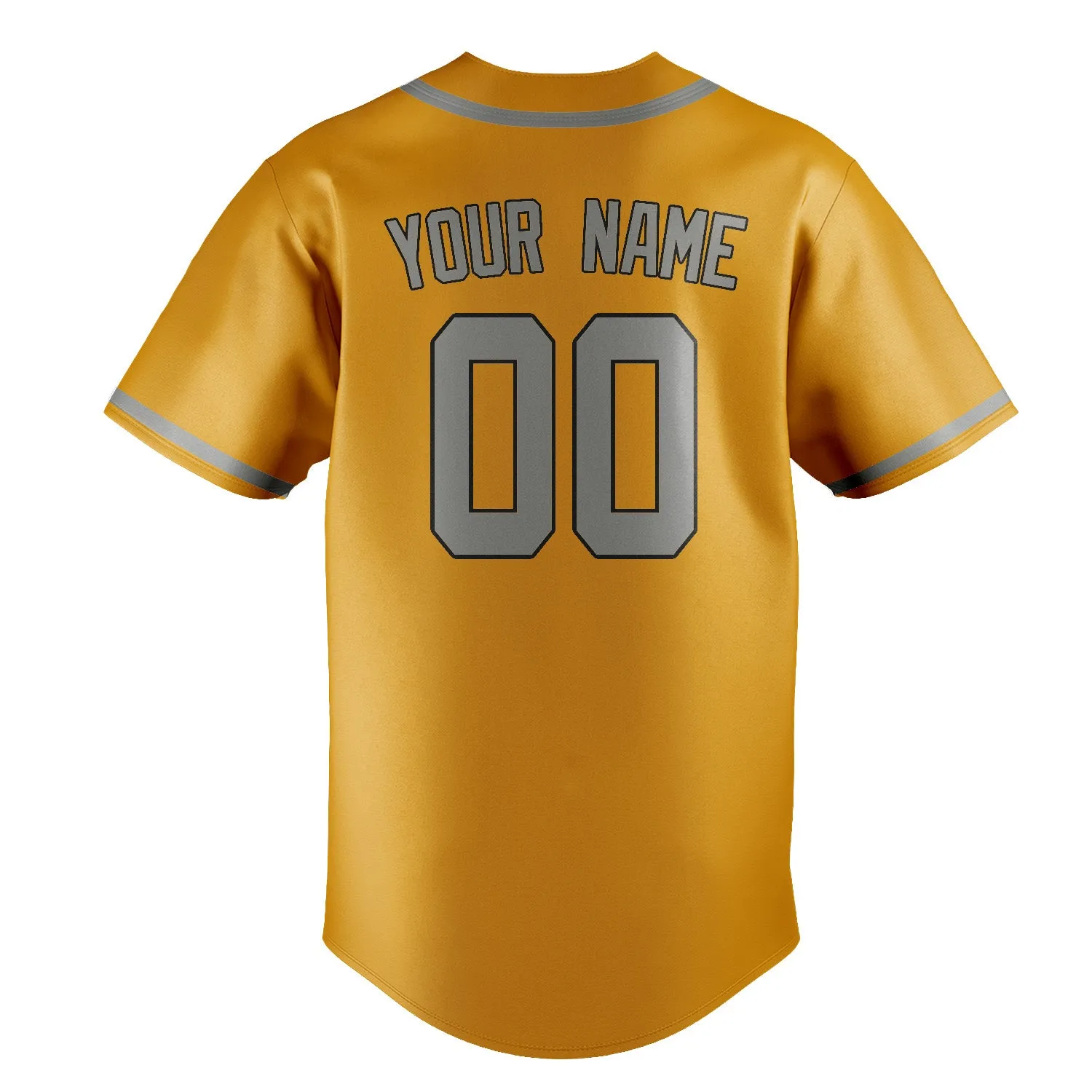 Custom Yellow Gray Baseball Jersey sold by Tailorly product image thumbnail 3