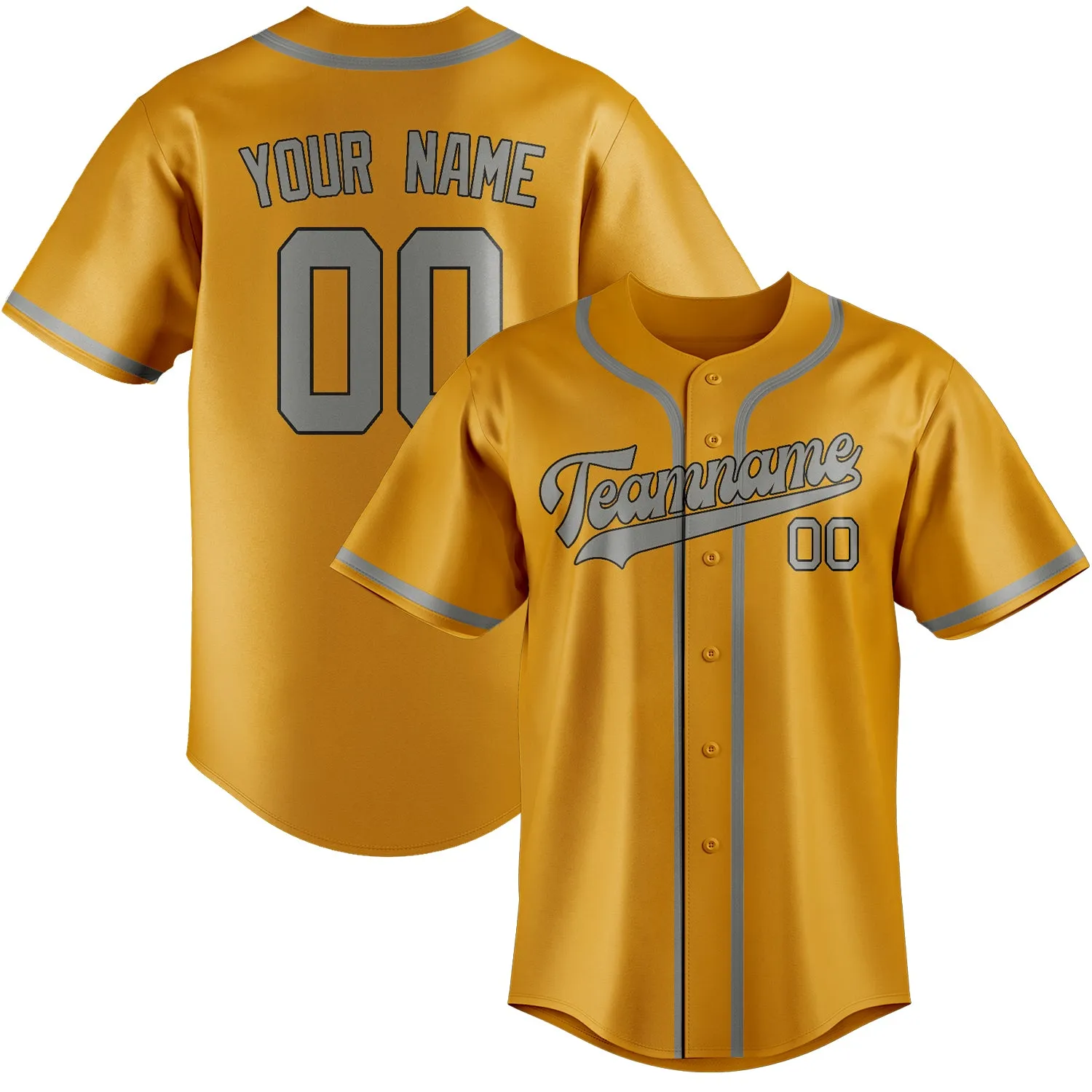 Custom Yellow Gray Baseball Jersey sold by Tailorly