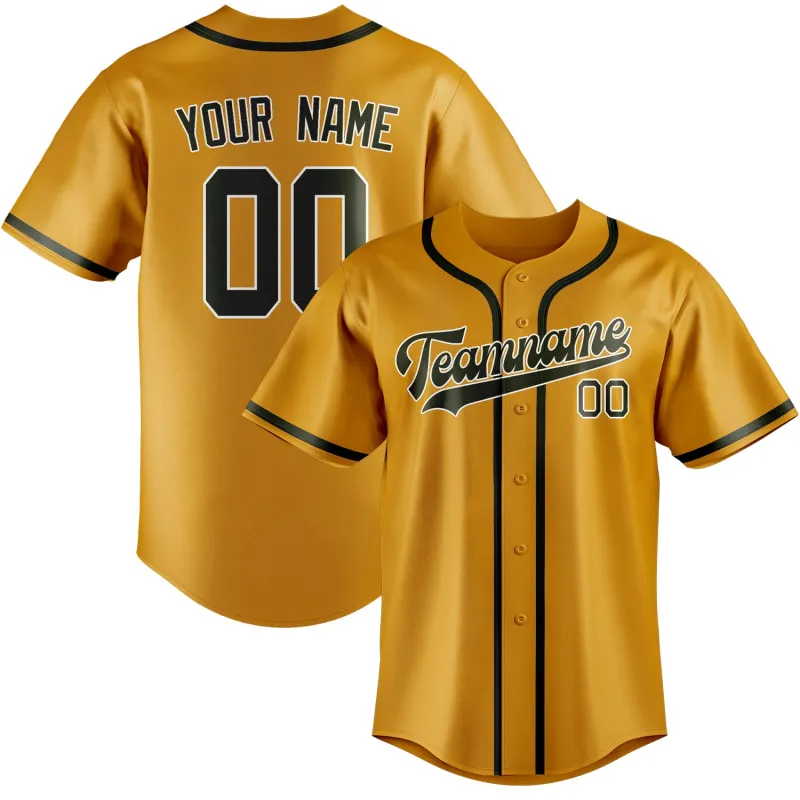 Custom Yellow Olive Baseball Jersey made by Tailorly