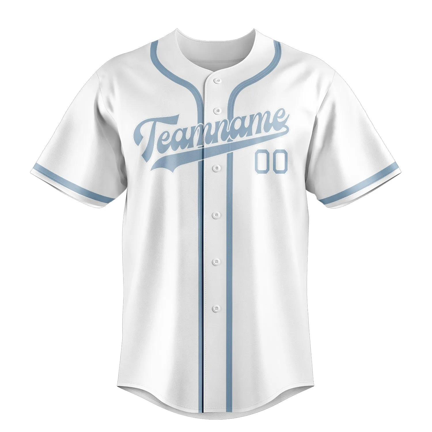 Custom White Light Blue Baseball Jersey sold by Tailorly product image thumbnail 2