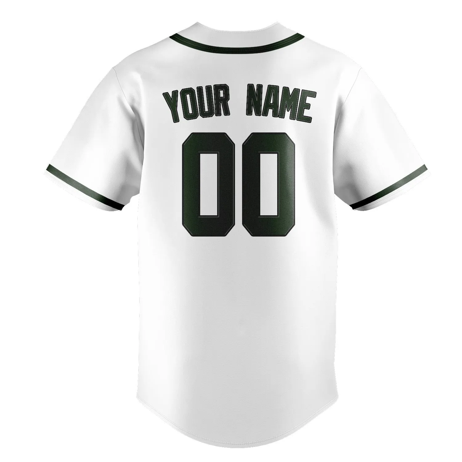 Custom White Dark Green Baseball Jersey sold by Tailorly product image thumbnail 3
