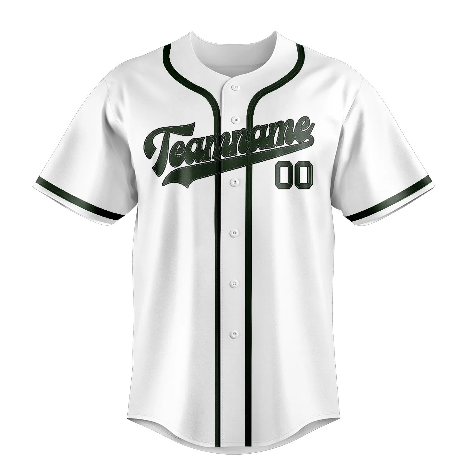 Custom White Dark Green Baseball Jersey sold by Tailorly product image thumbnail 2