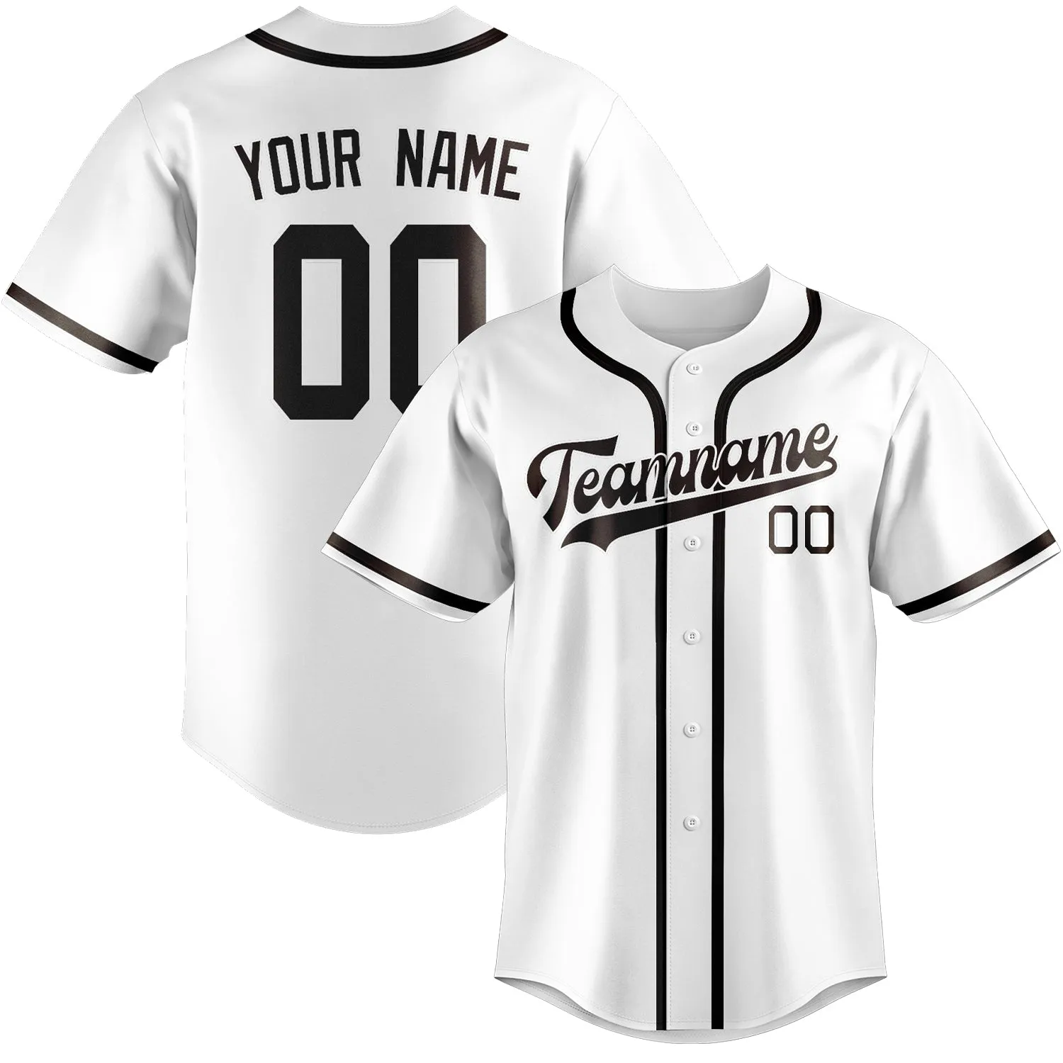 Custom White Brown Baseball Jersey sold by Tailorly