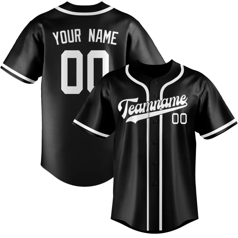 Custom Black Black Baseball Jersey made by Tailorly