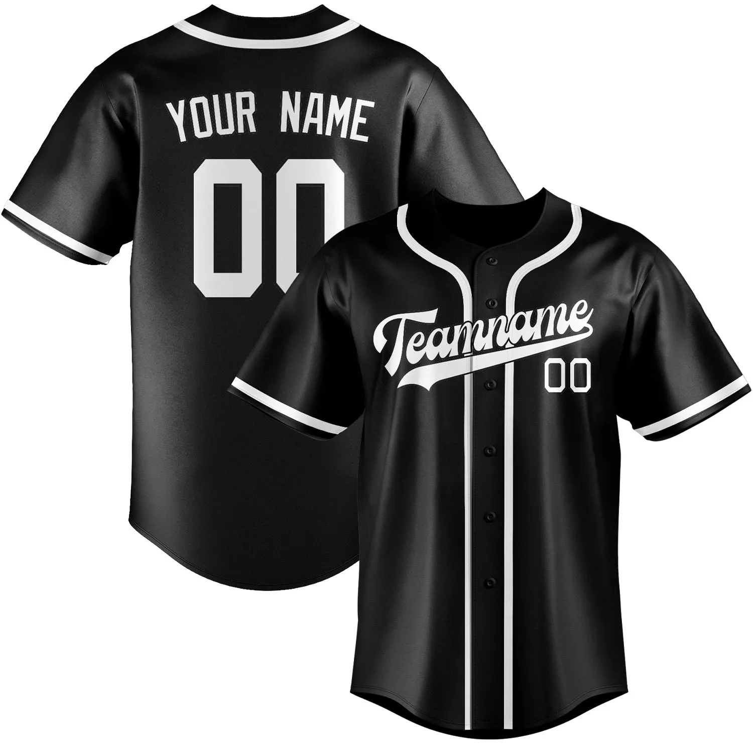 Custom Black Black Baseball Jersey sold by Tailorly