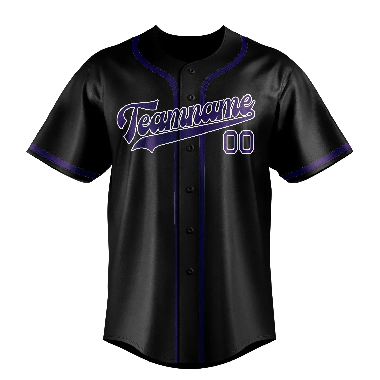 Custom Black Purple Baseball Jersey sold by Tailorly product image thumbnail 2