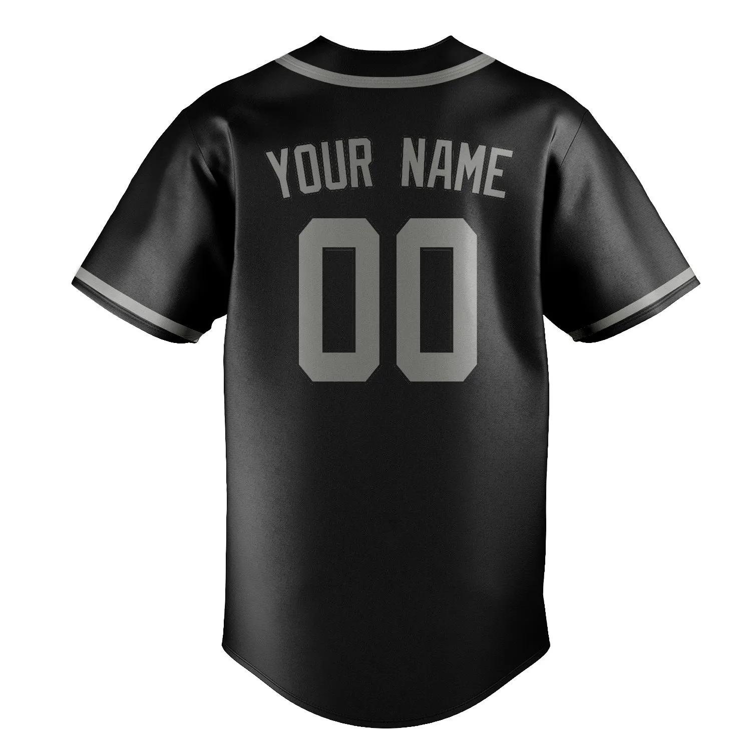 Custom Black Gray Baseball Jersey sold by Tailorly product image thumbnail 3