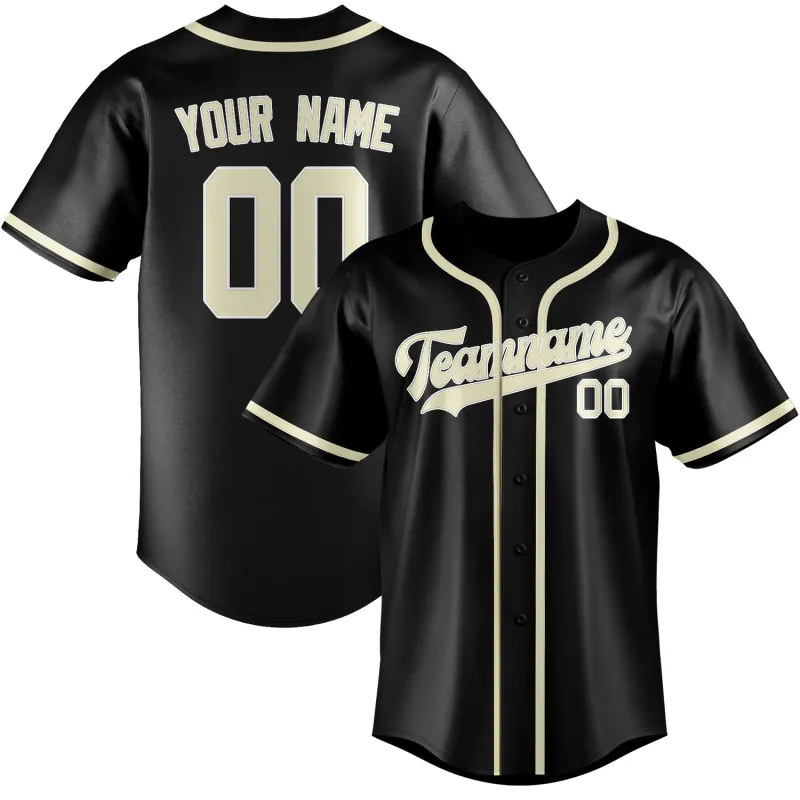 Custom Black Cream Baseball Jersey made by Tailorly
