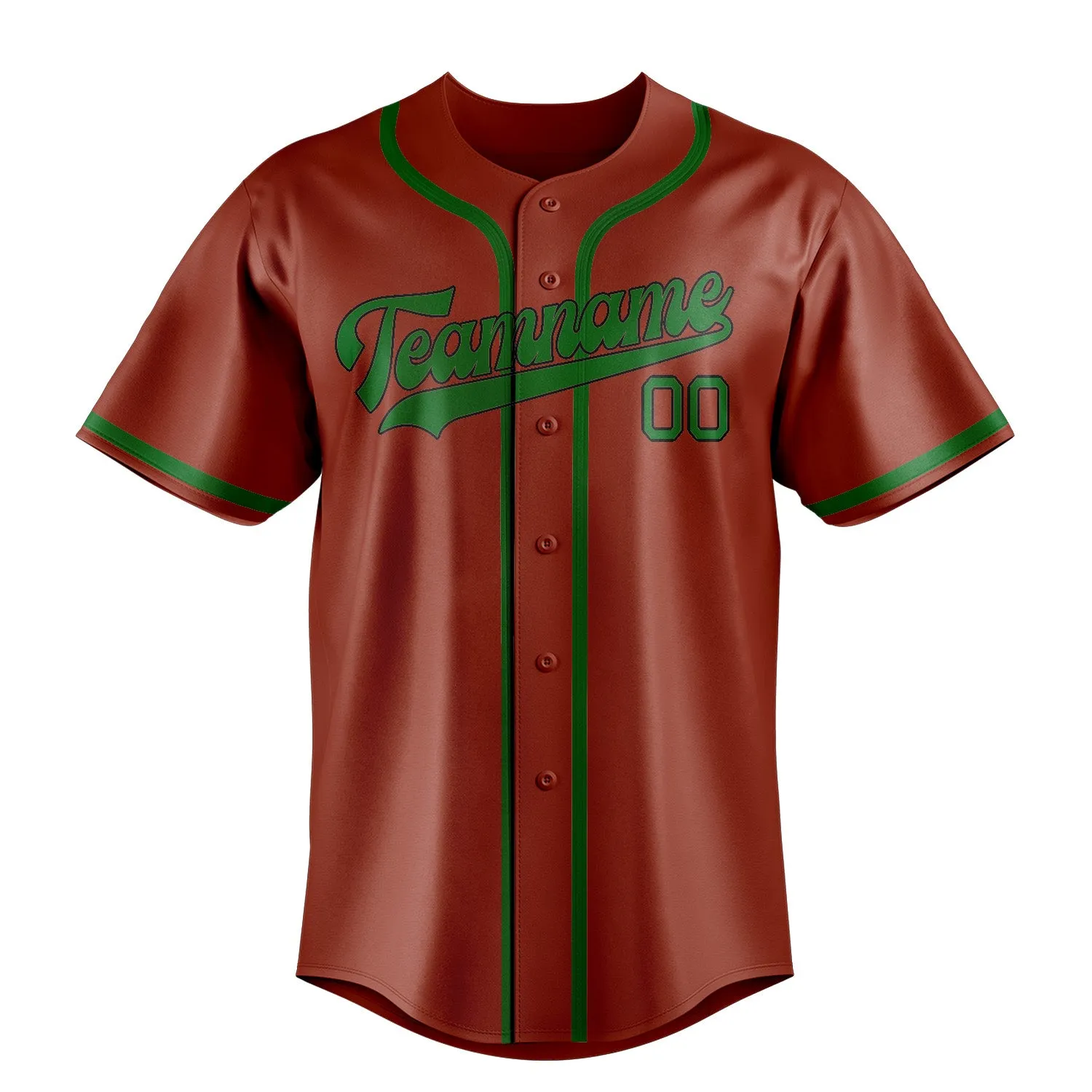 Custom Coral Red Emerald Green Baseball Jersey sold by Tailorly product image thumbnail 2