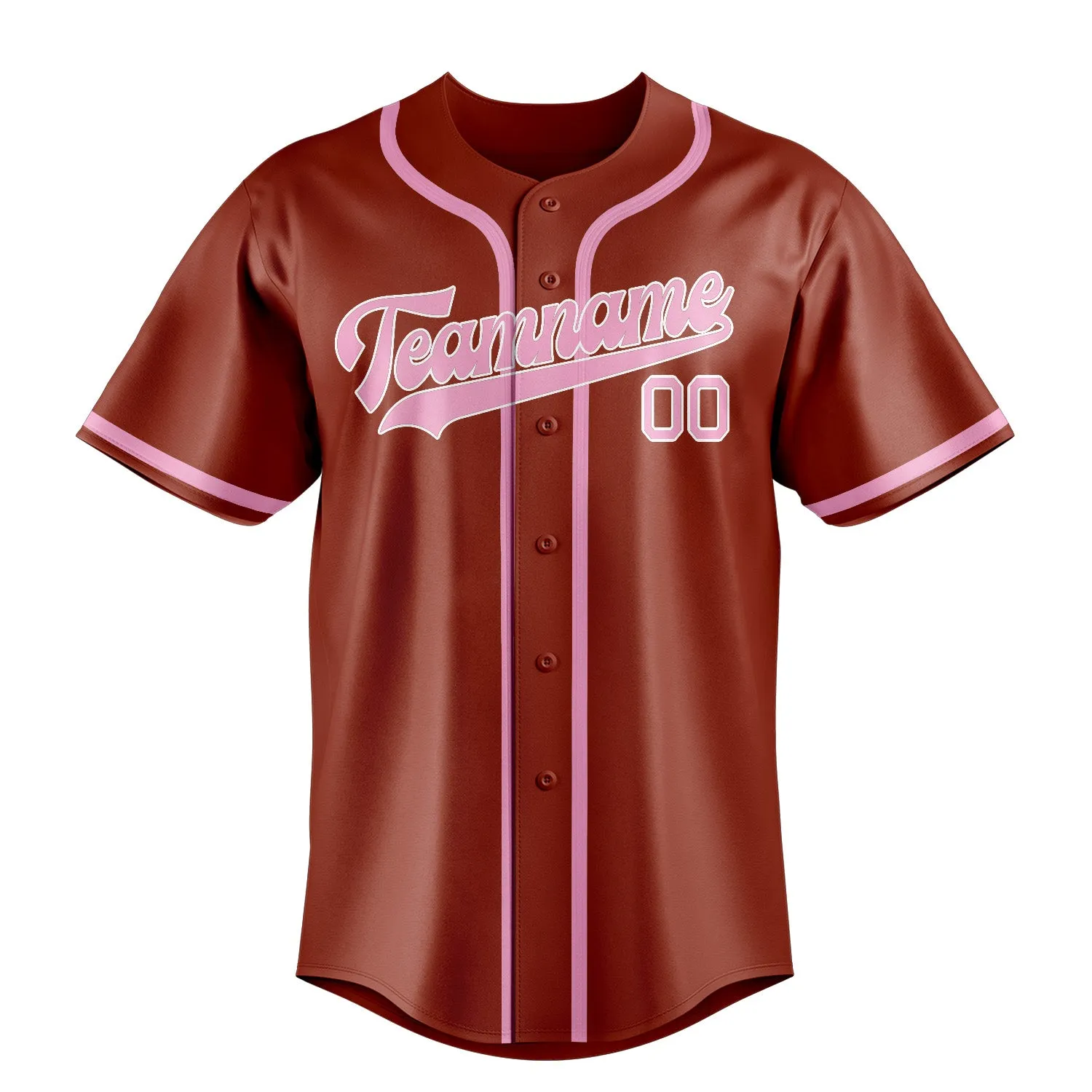 Custom Coral Red Light Pink Baseball Jersey sold by Tailorly product image thumbnail 2