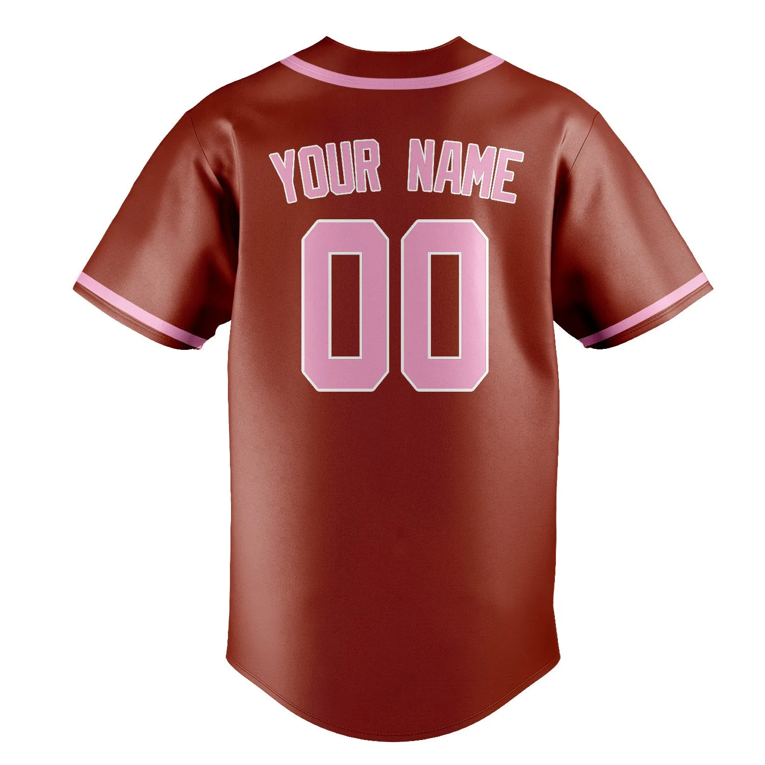 Custom Coral Red Light Pink Baseball Jersey sold by Tailorly product image thumbnail 3