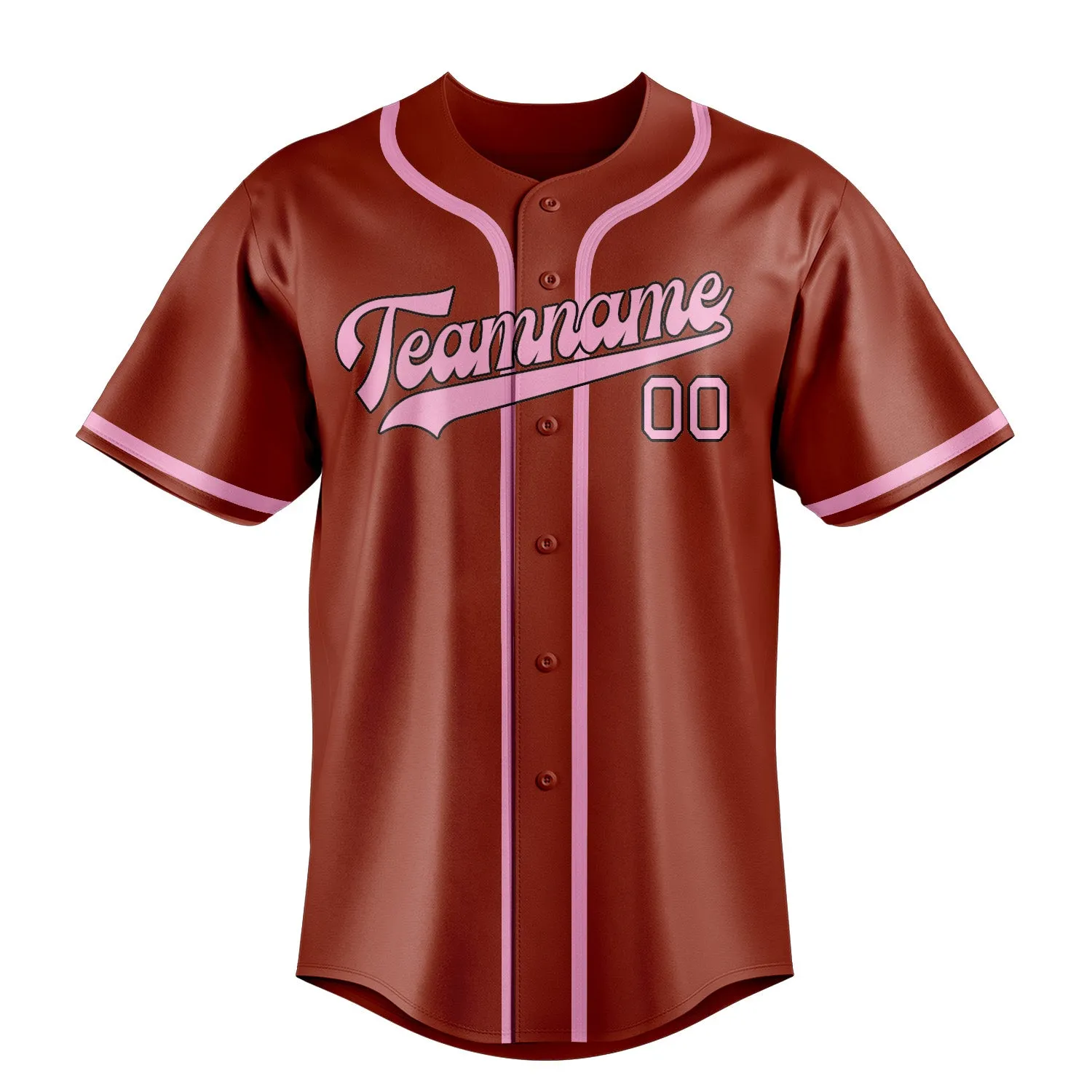 Custom Coral Red Light Pink Baseball Jersey sold by Tailorly product image thumbnail 2