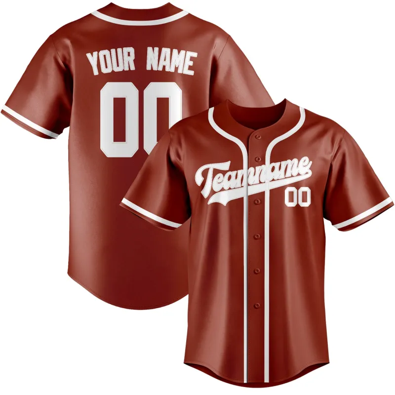 Custom Coral Red White Baseball Jersey made by Tailorly