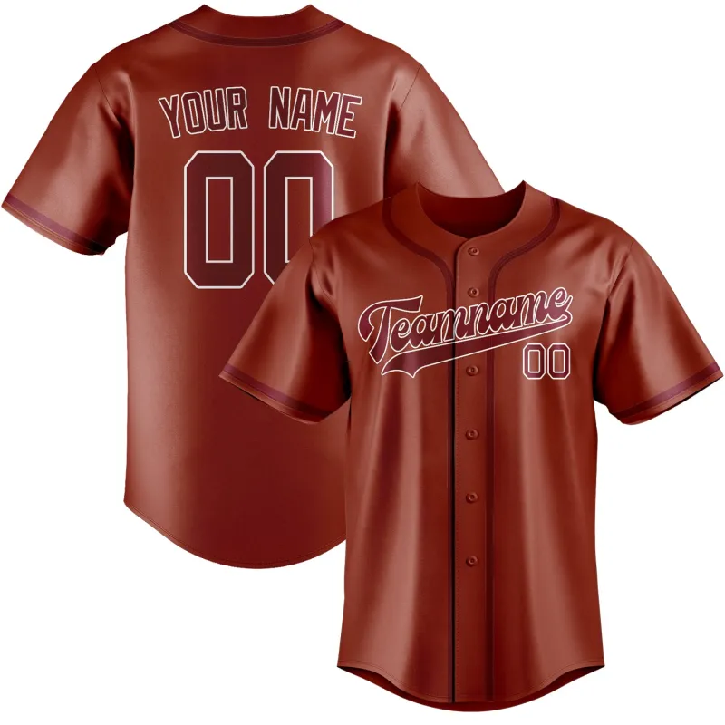 Custom Coral Red Crimson Red Baseball Jersey made by Tailorly