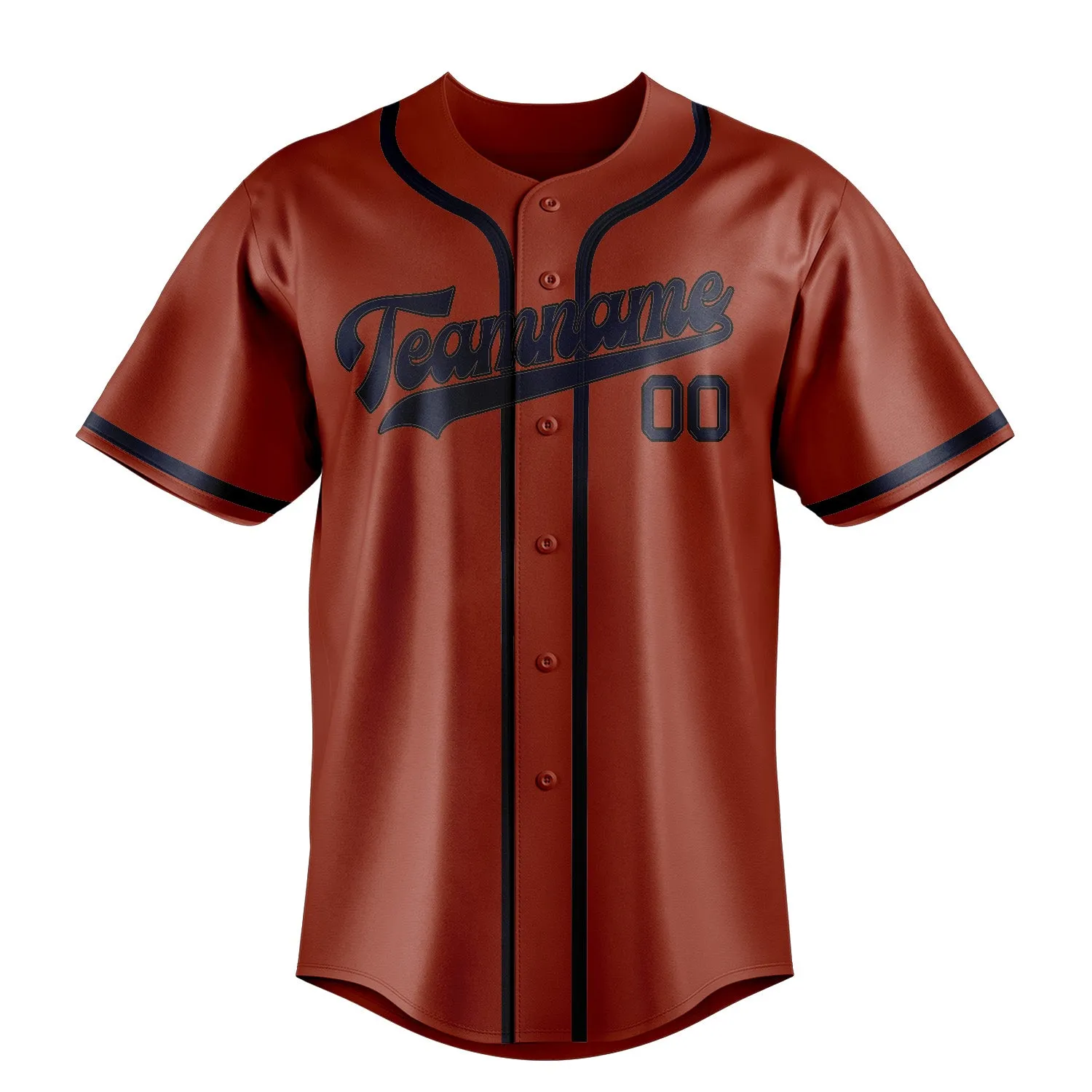 Custom Coral Red Navy Baseball Jersey sold by Tailorly product image thumbnail 2