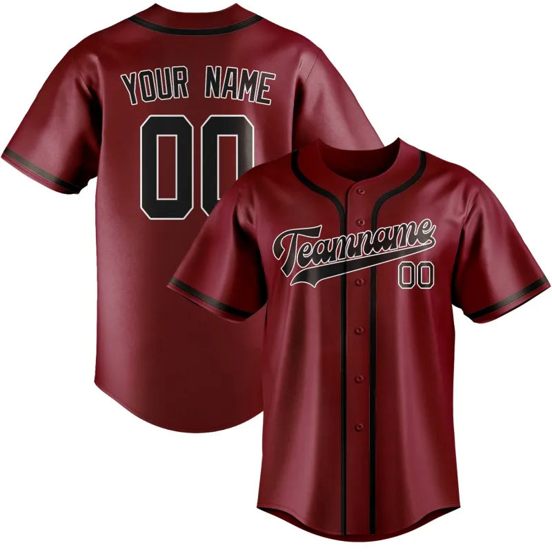 Custom Crimson Red Brown Baseball Jersey made by Tailorly