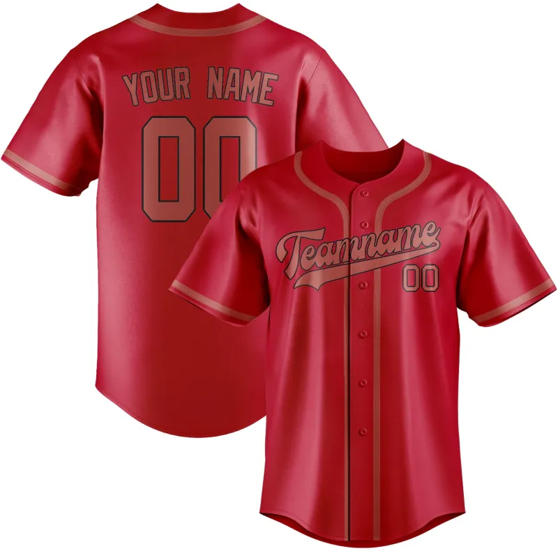 Custom Red Copper Rose Baseball Jersey made by Tailorly