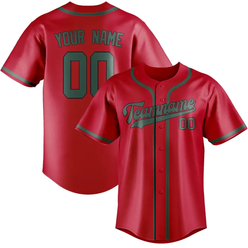 Custom Red Blue Green Baseball Jersey made by Tailorly