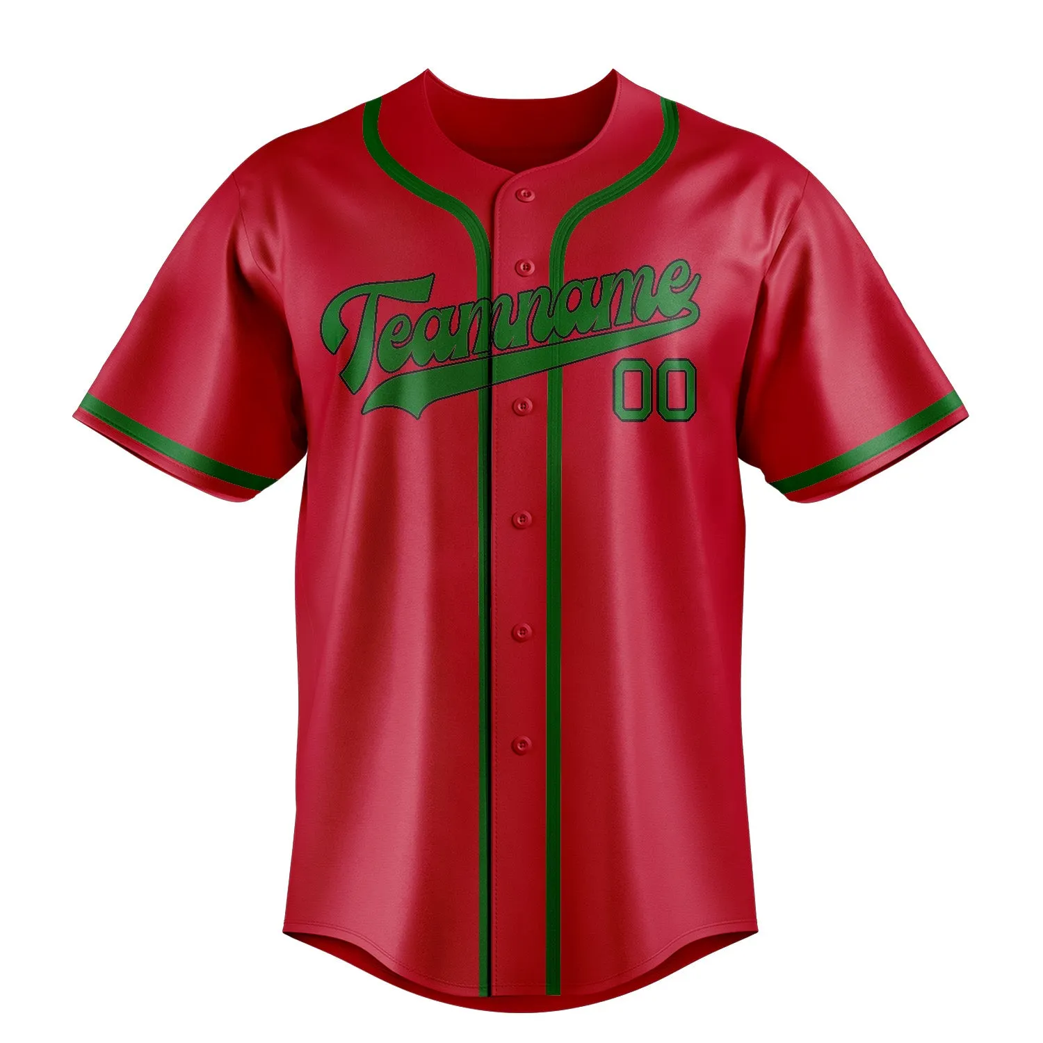 Custom Red Emerald Green Baseball Jersey sold by Tailorly product image thumbnail 2