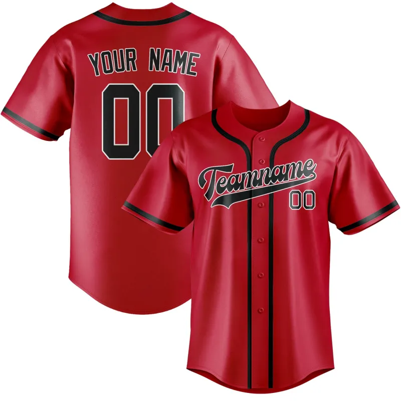 Custom Red Dark Grey Baseball Jersey made by Tailorly